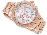 Michael Kors Camille Chronograph White Dial Rose Gold Steel Strap Watch For Women - MK6995 Authentic Buy Shop Now