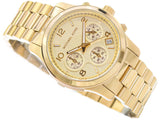 Michael Kors Runway Chronograph Gold Dial Gold Steel Strap Watch For Women - MK7323 Authentic Buy Shop Now