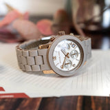 Michael Kors Runway Chronograph Grey Dial Grey Silicone Strap Watch For Women - MK7386 Authentic Buy Shop Now