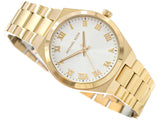 Michael Kors Lennox Three Hand Silver Dial Gold Steel Strap Watch For Women - MK7391 Authentic Buy Shop Now