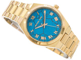 Michael Kors Lennox Analog Blue Dial Gold Steel Strap Watch for Women - MK7460 Authentic Buy Shop Now