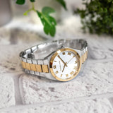 Michael Kors Lennox Three-Hand White Dial Two Tone Steel Strap Watch for Women - MK7464 Authentic Buy Shop Now