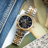 Tommy Hilfiger Monica Chronograph Black Dial Two Tone Steel Strap Watch For Women - 1782591 Authentic Buy Shop Now