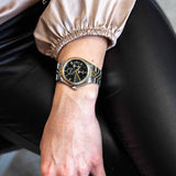 Tommy Hilfiger Monica Chronograph Black Dial Two Tone Steel Strap Watch For Women - 1782591 Authentic Buy Shop Now