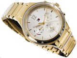 Tommy Hilfiger Eve Chronograph Quartz White Dial Gold Steel Strap Watch For Women - 1782278 Authentic Buy Shop Now