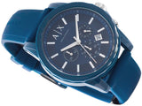 Armani Exchange Outerbanks Chronograph Blue Dial Blue Silicone Strap Watch For Men - AX1327 Authentic Buy Shop Now