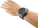 Diesel Mega Chief Chronograph Grey Dial Grey Steel Strap Watch for Men - DZ4282 Authentic Buy Shop Now