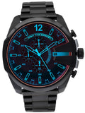Diesel Mega Chief Chronograph Black Dial Black Steel Strap Watch For Men - DZ4318 Authentic Buy Shop Now