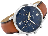 Fossil Neutra Chronograph Blue Dial Brown Leather Strap Watch for Men - FS5453 Authentic Buy Shop Now