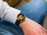 Fossil Townsman Automatic Skeleton Black Dial Black Leather Strap Watch for Men - ME3210 Authentic Buy Shop Now
