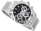 Guess Continental Quartz Black Dial Silver Mesh Strap Watch For Men - GW0582G1 Authentic Buy Shop Now