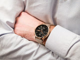 Hugo Boss Associate Black Dial Rose Gold Mesh Bracelet Watch for Men - 1513806 Authentic Buy Shop Now
