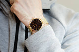 Hugo Boss Horizon Quartz Black Dial Gold Mesh Bracelet Watch For Men - HB1513735 Authentic Buy Shop Now