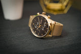 Hugo Boss Skymaster Black Dial Gold Mesh Bracelet Watch for Men - 1513838 Authentic Buy Shop Now