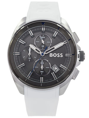 Hugo Boss Volane Grey Dial White SIlicone Strap Watch for Men - 1513948 Authentic Buy Shop Now