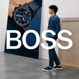 Hugo Boss Pioneer Quartz Blue Dial Blue Leather Strap Watch For Men - 1513711 Authentic Buy Shop Now