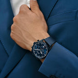 Hugo Boss Pioneer Quartz Blue Dial Blue Leather Strap Watch For Men - 1513711 Authentic Buy Shop Now