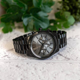 Michael Kors Lexington Chronograph Black Dial Black Steel Strap Watch for Men - MK9154 Authentic Buy Shop Now
