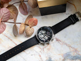 Tommy Hilfiger Legend Chronograph Black Dial Black Leather Strap Watch For Men - 1710565 Authentic Buy Shop Now
