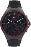 Tommy Hilfiger Justin Black Dial Black Rubber Strap Watch For Men - 1792056 Authentic Buy Shop Now