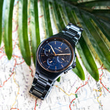 Tommy Hilfiger Justin Chronograph Blue Dial Blue Steel Strap Watch For Men - 1792058 Authentic Buy Shop Now