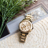 Tommy Hilfiger Lars Chronograph Gold Dial Gold Steel Strap Watch For Men - 1792060 Authentic Buy Shop Now