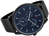 Tommy Hilfiger Brad Quartz Blue Dial Black Mesh Bracelet Watch For Men - 1710392 Authentic Buy Shop Now