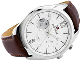 Tommy Hilfiger Deacon White Dial Brown Leather Strap Watch for Men - 1791550 Authentic Buy Shop Now