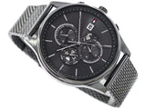 Tommy Hilfiger Weston Chronograph Grey Dial Grey Mesh Bracelet Watch For Men - 1710506 Authentic Buy Shop Now