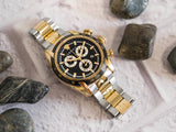 Versace V-Ray Chronograph Black Dial Two Tone Steel Strap Watch For Men - VE2I00421 Authentic Buy Shop Now