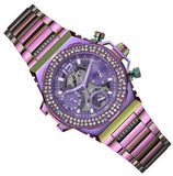 Guess Fusion Chronograph Purple Dial Purple Steel Strap Watch for Women - GW0552L4