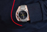 Emporio Armani Luigi Chronograph Black Dial Silver Steel Strap Watch For Men - AR11324 Authentic Buy Shop Now