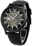 Emporio Armani Meccanico Automatic Black Dial Black Leather Strap Watch For Men - AR60042 Authentic Buy Shop Now