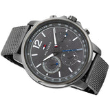 Tommy Hilfiger London Chronograph Grey Dial Grey Mesh Bracelet Watch for Men - 1791530 Authentic Buy Shop Now
