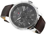 Tommy Hilfiger Decker Grey Dial Brown Leather Strap Watch for Men - 1791562 Authentic Buy Shop Now