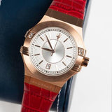 Maserati Potenza Silver Dial Red Leather Strap Watch For Women - R8851108501 Authentic Buy Shop Now
