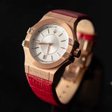 Maserati Potenza Silver Dial Red Leather Strap Watch For Women - R8851108501 Authentic Buy Shop Now