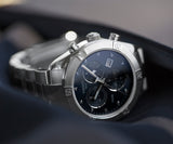 Tissot PR 100 Sport Chic Chronograph Diamonds Blue Dial Silver Steel Strap Watch for Women - T101.917.11.046.00 Authentic Buy Shop Now