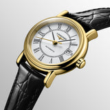 Longines Presence Automatic White Dial Black Watch for Women - L4.321.2.11.2 Authentic Buy Shop Now