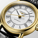 Longines Presence Automatic White Dial Black Watch for Women - L4.321.2.11.2 Authentic Buy Shop Now