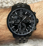 Tissot PRC 200 Chronograph Black Dial Black Steel Strap Watch For Men - T114.417.33.057.00 Authentic Buy Shop Now