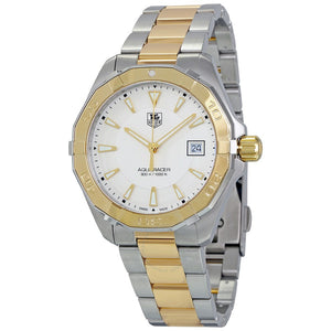 Tag Heuer Aquaracer Quartz White Dial Two Tone Steel Strap Watch for Men - WAY1120.BB0930 Authentic Buy Shop Now