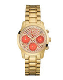 Guess Mini Sunrise Quartz Analog Orange Dial Gold Steel Strap Watch For Women - W0448L7 Authentic Buy Shop Now