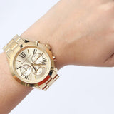 Michael Kors Bradshaw Chronograph Gold Dial Gold Steel Strap Watch For Women - MK5777 Authentic Buy Shop Now