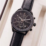Hugo Boss Grand Prix Black Dial Black Leather Strap Watch for Men - 1513474 Authentic Buy Shop Now