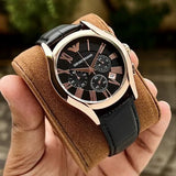 Emporio Armani Chronograph Brown Dial Brown Leather Strap Watch For Men - AR1701 Authentic Buy Shop Now