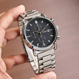 Fossil The Commuter Black Dial Silver Steel Strap Watch for Men - FS5399 Authentic Buy Shop Now