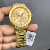 Guess Scope Gold Dial Gold Steel Strap Watch for Men - GW0454G2 Authentic Buy Shop Now