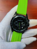 Emporio Armani Sports Analog Black Dial Green Rubber Strap Watch For Men - AR6115 Authentic Buy Shop Now