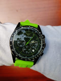 Emporio Armani Sports Analog Black Dial Green Rubber Strap Watch For Men - AR6115 Authentic Buy Shop Now